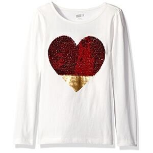 Crazy 8 Girl’s Sequined Heart T-Shirt Medium 7/8
